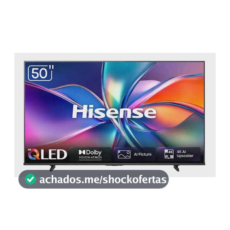 Smart TV Hisense HI-QLED 4K 50" polegadas com Processador AI, Dolby Vision Atmos e Compatibilidade Alexa - 50Q6QVV