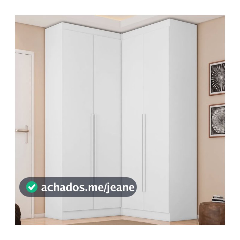 Guarda-roupa Dormitório Casal Canto Com 4 Portas Versatille Branco