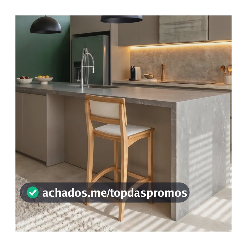 Banqueta Alta Para Bancada Cozinha Madeira Resistente Moderno