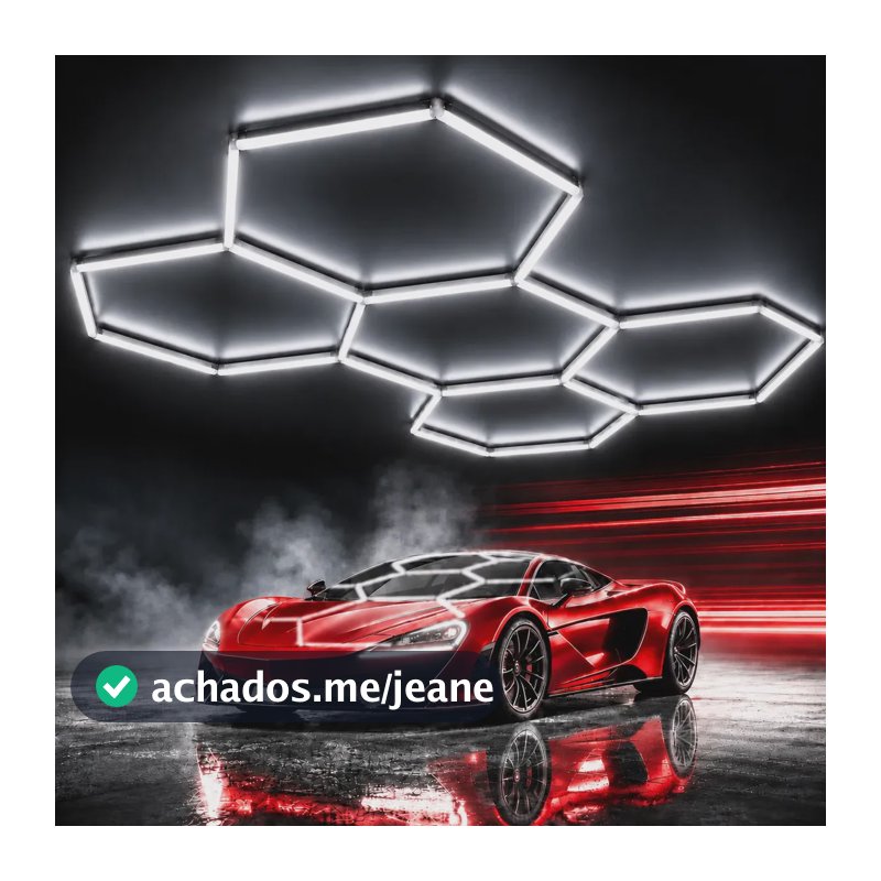 Luminaria Hexagonal LED, Luzes de Garagem Colmeia 5 Células 6500K Iluminação Moderna Bivolt Alta Luminosidade, Ideal Para Garagem Oficina Barbearia Estúdio E Estacionamento, Tieesa S001 Branco