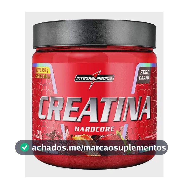 Creatina Integralmédica Monohidratada Hardcore em pó sabor Morango x 350g