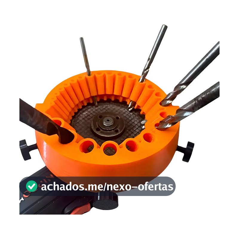 Gabarito Afiador de Broca Marques Impressões 3D Esmerilhadeira 125mm Laranja