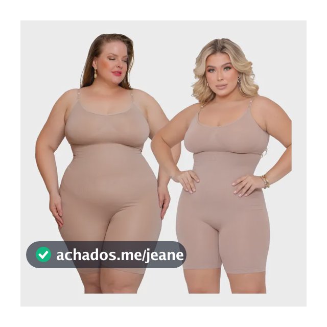 Macaquinho Modelador Body Segunda Pele Plus Size Poliamida