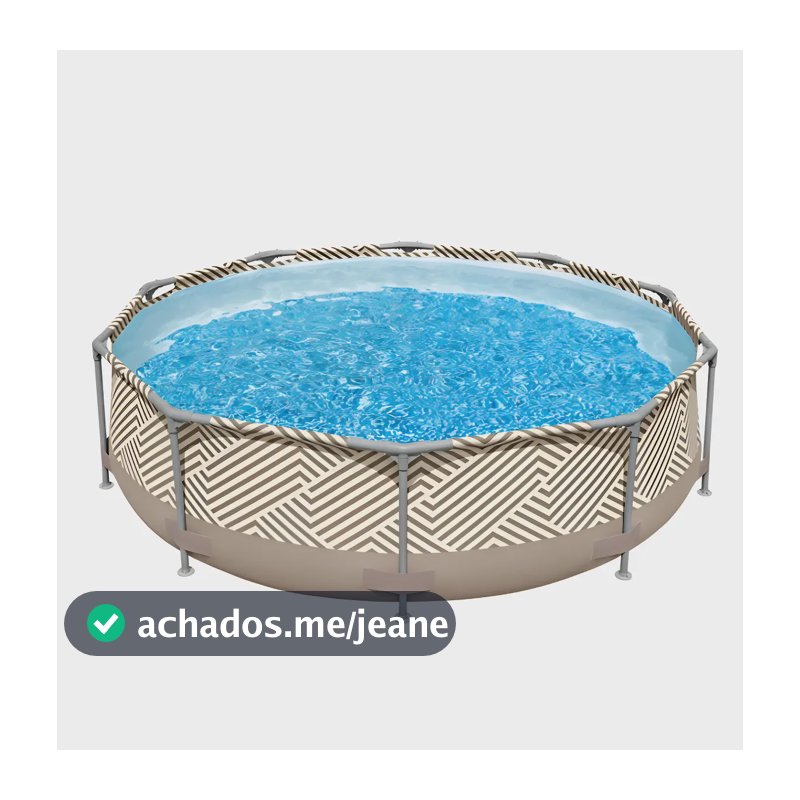 Piscina Mor Circular 5200 Litros Resistente Estruturada Estampa Geométrica Bege