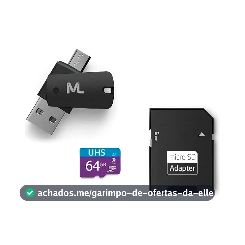 Cartão De Memória Multilaser Mc152 Com Adaptador Sd 64gb