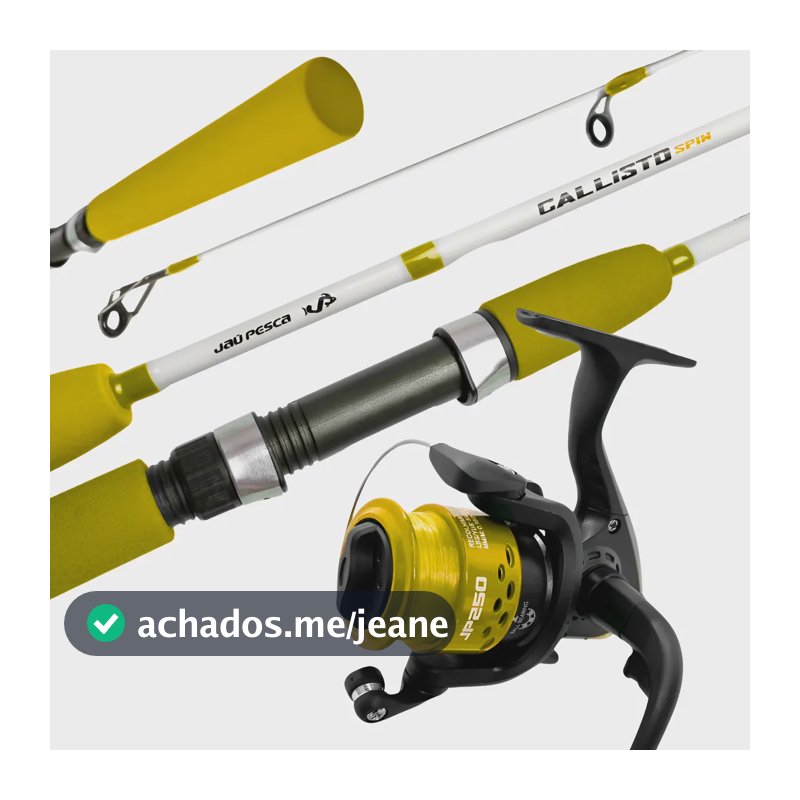 Kit Vara Callisto 1,35m 2 Partes + Molinete Jp250 Lt Sports Amarelo