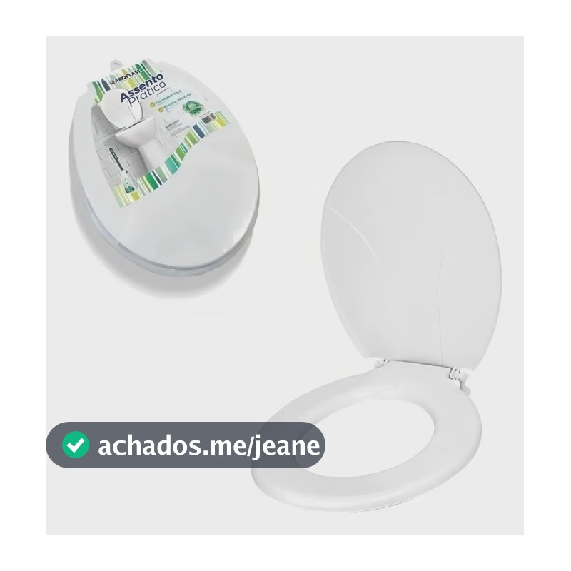 Assento Sanitario Tampa De Vaso Privada Banheiro Oval Branco