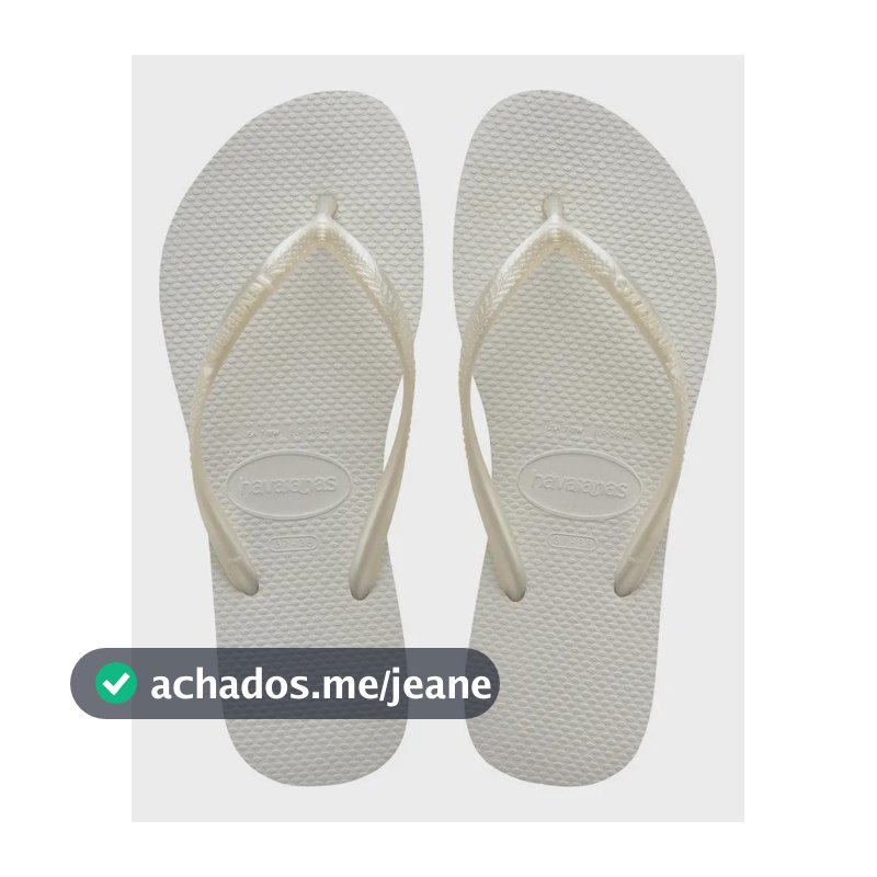 Chinelo Havaianas Feminino Slim Liso Tira Fina Original Branco 39-40 Br