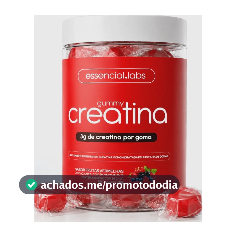 GUMMY de CREATINA PURA com 3g de Creatina por Gummy - 30 Doses - Sabor Frutas Vermelhas