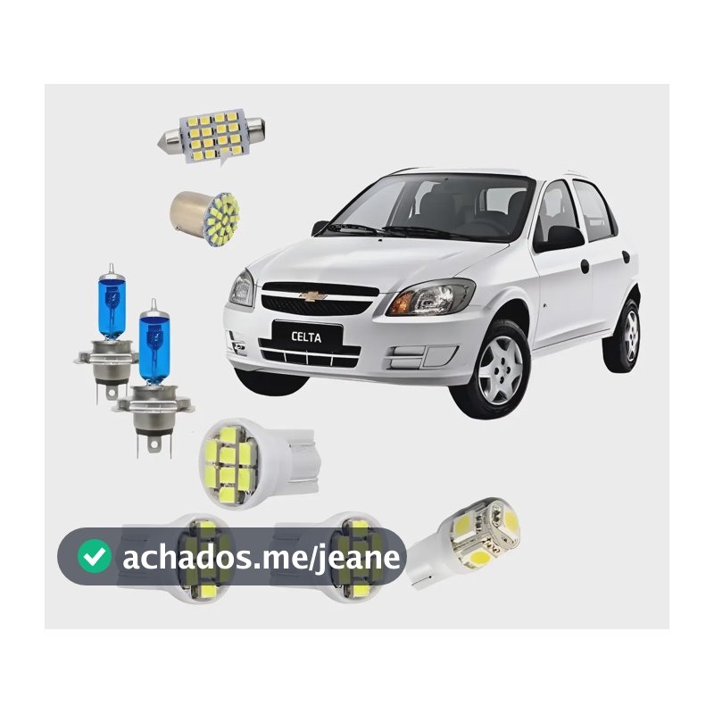 Kit Lampadas Led Celta + Super Branca 2006 - 2017 Techone Diversos Branco 12 Volts