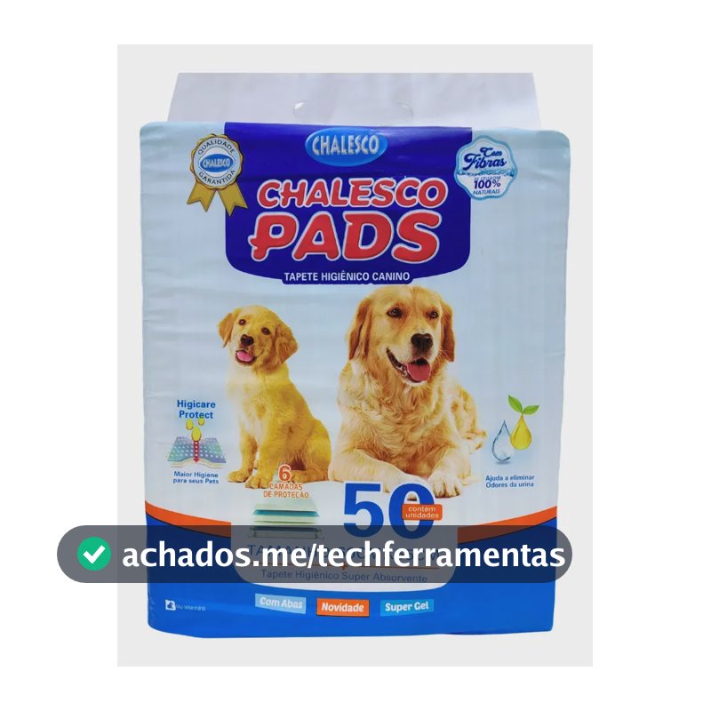 Tapete Higiênico Para Cães 60x55cm 50 Unidades Chalesco Pads