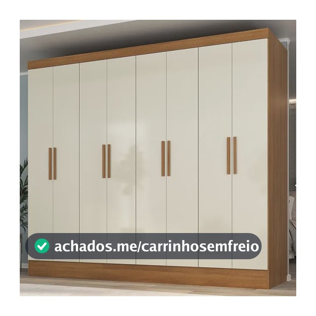 Guarda Roupa Casal 8 Portas 4 Gavetas Jatobá Yescasa Cinamomo/off White