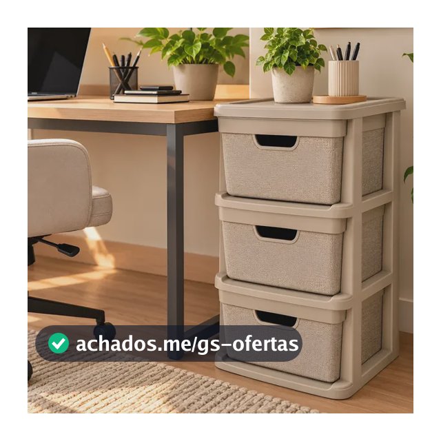 Organizador Gaveteiro Jaguar - Chão 3 Gavetas 15litros Cores
