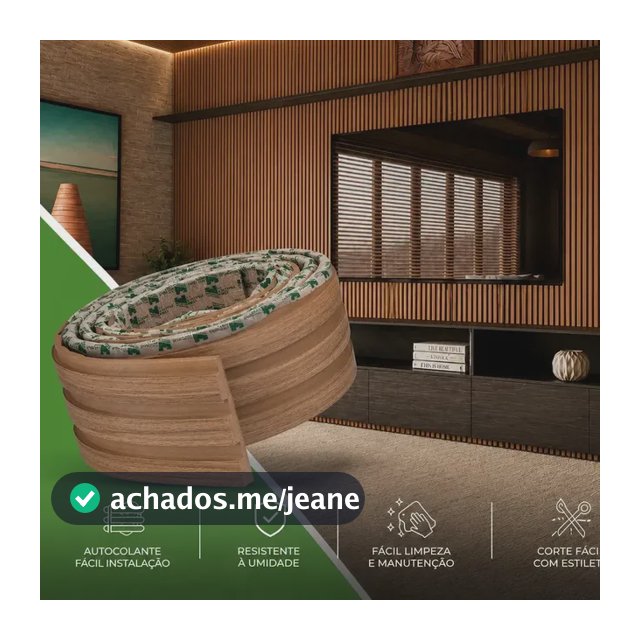 Painel Ripado Laminado Linha Madeto Meu Rodapé 10m – Cor Nogueira Natural