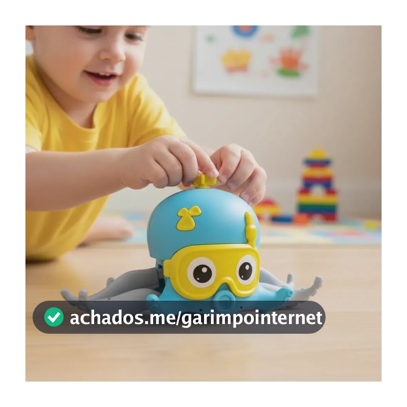 Polvo Brinquedo De Corda Diversão Banheira Azul Azul