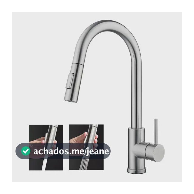 Torneira Yesop para cozinha bancada Gourmet Monocomando Escovada Acabamento Escovado cor prateado