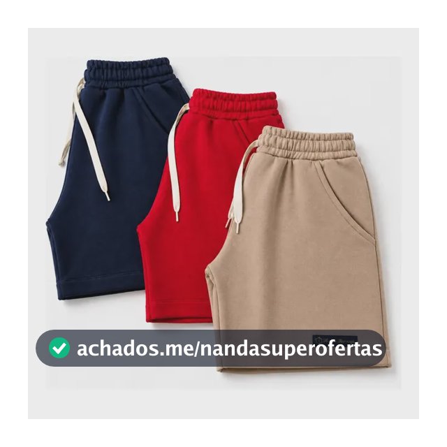 Kit 3 Bermuda Moletom Menino Moletinh Infantil Criança Short