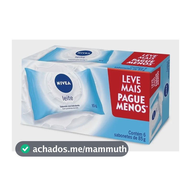 NIVEA Sabonete em Barra Hidratante Leite Promo 6 uni 85g