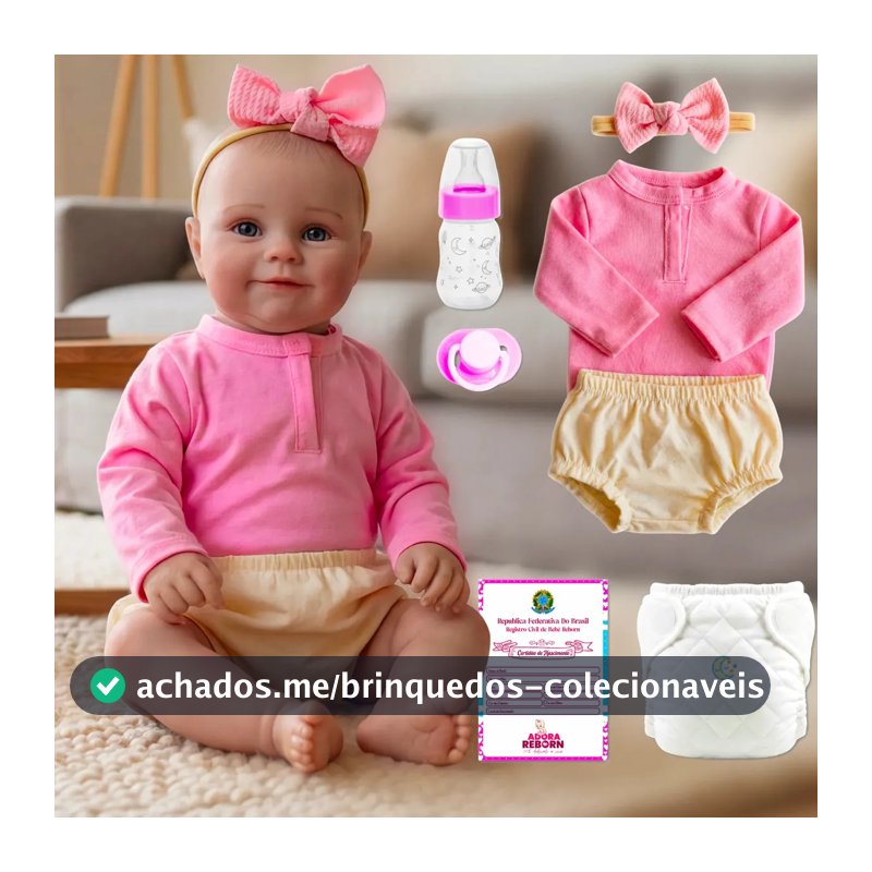 Bebê Boneca Reborn Realista Fofinha Maddie Pode Dar Banho