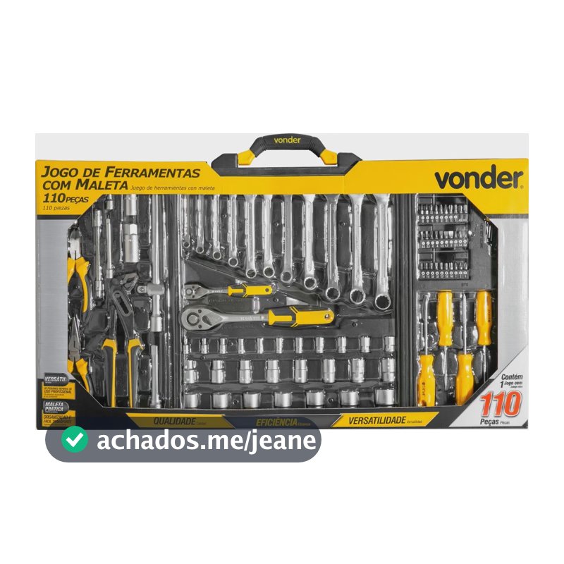 Ferramentas Automotivas Maleta Completa 110 Pçs Vonder Amarelo