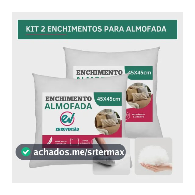 Kit 2 Enchimento Almofada 45x45 Fibra Siliconada Macia Antialérgica Antimofo Macio E Confortável