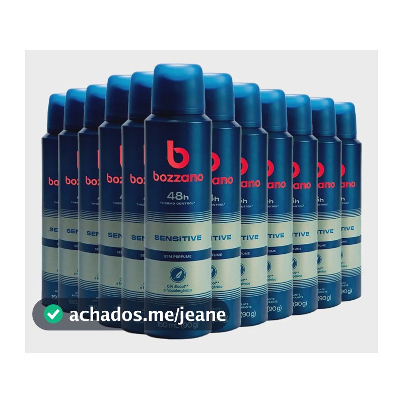 Kit Desodorante Aerosol Bozzano Sem Perfume 90g - 12 Unidade