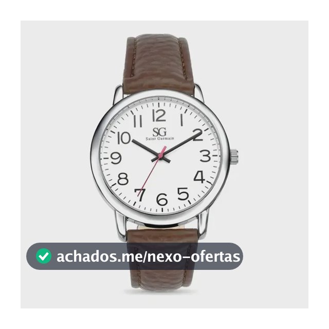 Relógio Masculino Chrowl Prateado Saint Germain Correia De Couro Sintético Marrom Caixa Prateada Fundo Branco 40mm Elegante Clássico
