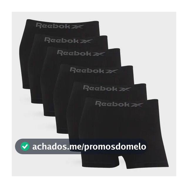 Kit 6 Cuecas Boxer Box Classic Microfibra Original Reebok