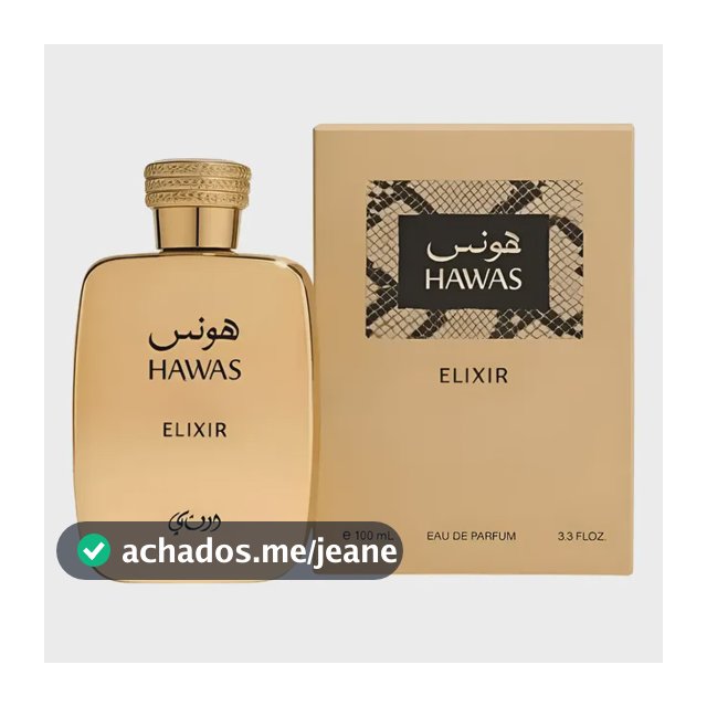 Perfume Hawas Elixir Rasasi 100ml Árabe Masculino