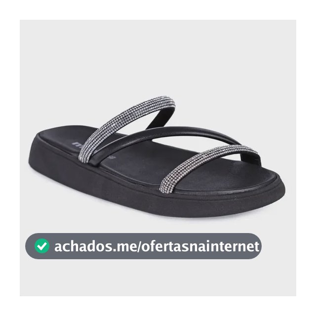 Chinelo Feminina Moleca Strass Brilhosa Macia Papete Flat