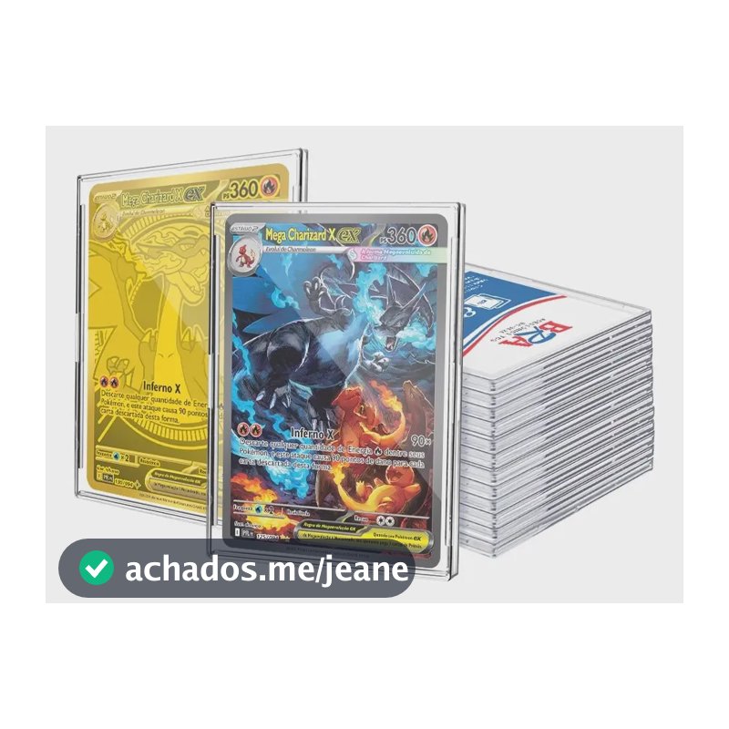 10 Estojo Para Cards Tcg Pokemon, Magic, Lorcana Marca Bra Transparente