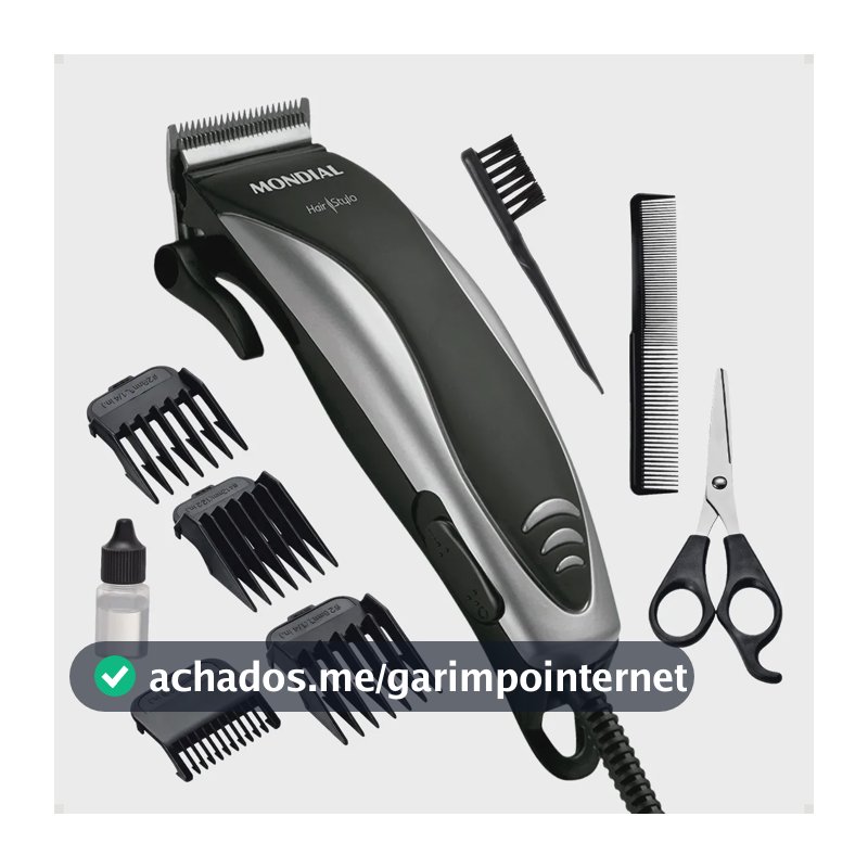 Cortador de Cabelos Hair Stylo Mondial Preto/Prata CR-02