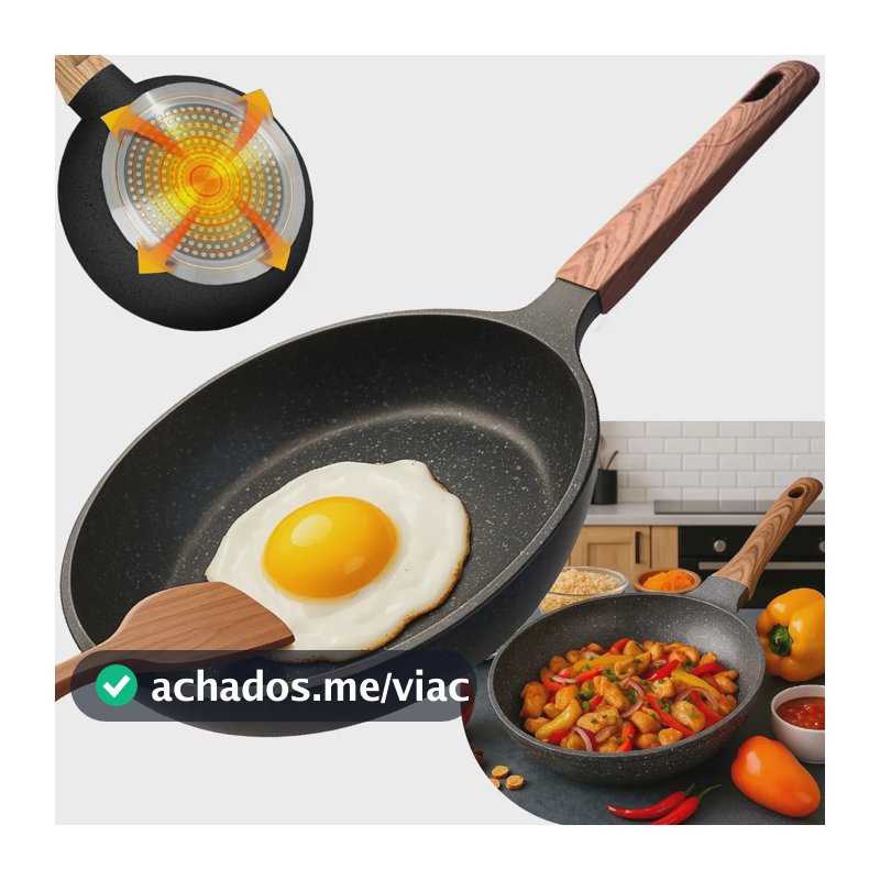 Panela Frigideira Cerâmica De Indução E Gás Compacta Profissional 24 Cm Linha Premium - Aero Home