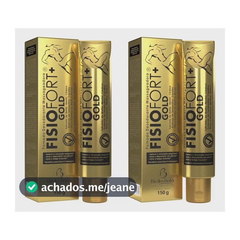 Kit 2 Pomadas Desodorante Fisiofort+ Gold 150g Bio Instinto