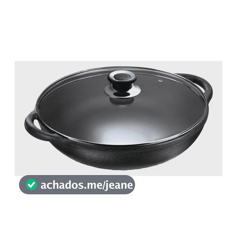 Panela Mineira Parmegiana Alça Ferro Fundido 29x13cm Tv 3l Preto