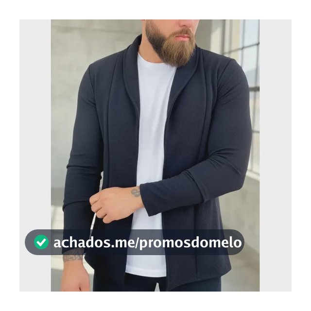 Cardigan Masculino Slim Fit Casual Casaco Sueter Manga Longa