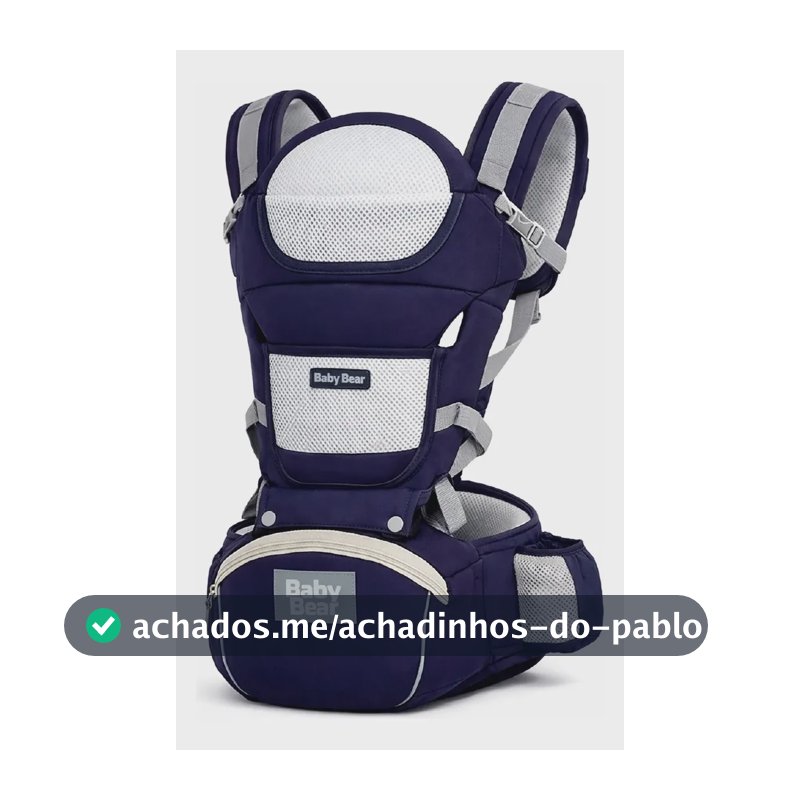 Canguru Ergonômico Baby Bear 12 Posições Azul Marinho Premium 4 em 1