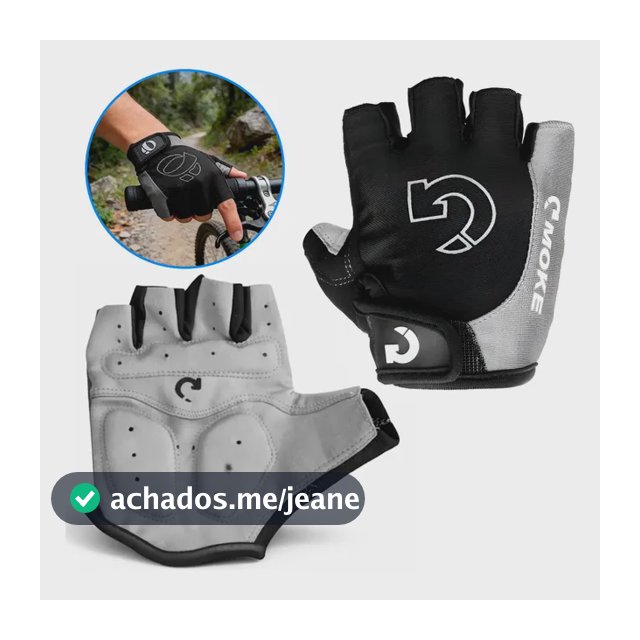 Luva Ciclismo Academia Acolchoada Respirável Antiderrapante Preto G
