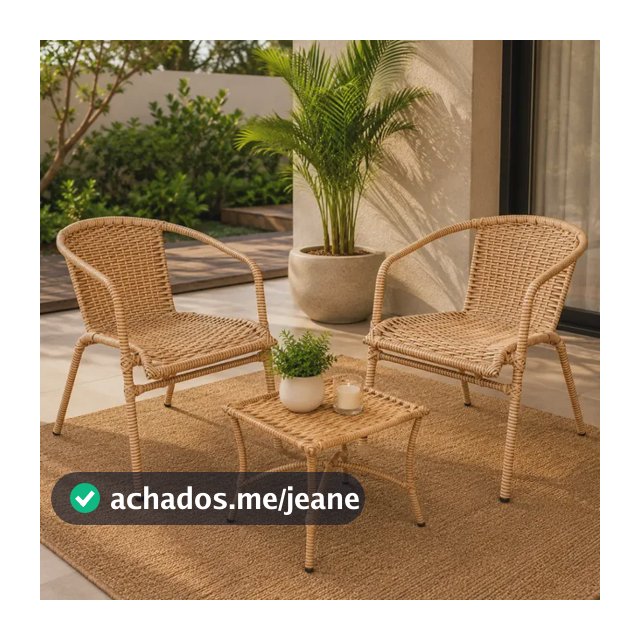 Kit 2 Cadeiras Anjo Mesa Sauipe Junco Jardim Varanda