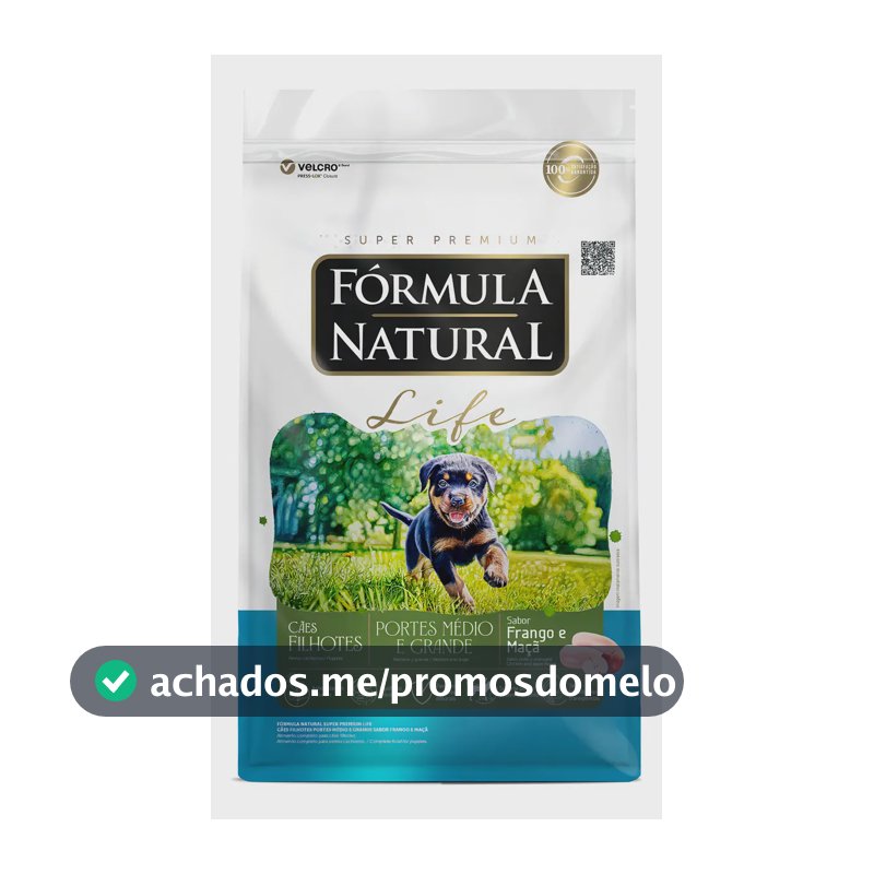 Ração fórmula natural life cães filhotes médio e grande 15kg