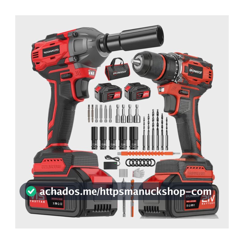 Kit2 Profissional Parafusadeira Chave De Impacto Brushless