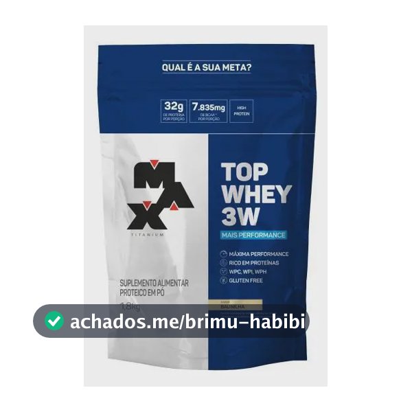 Top Whey 3w Mais Performance Max Titanium Baunilha 1,8kg