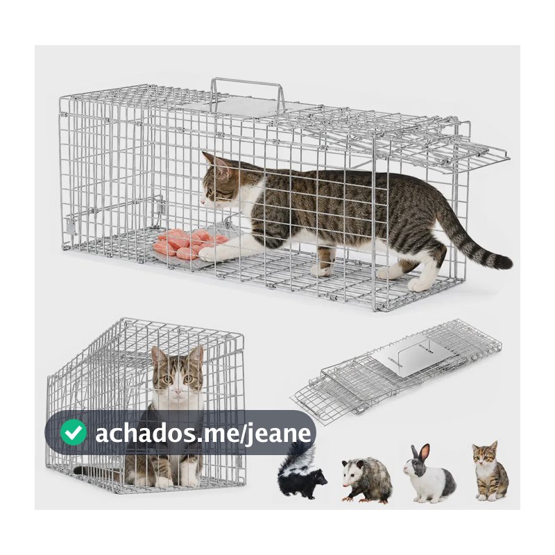 Armadilha Gatoeira Grande Dobravel Porta Automática,Desmontavel Armadinha Para Pegar Gato Gaiola Pega Gato