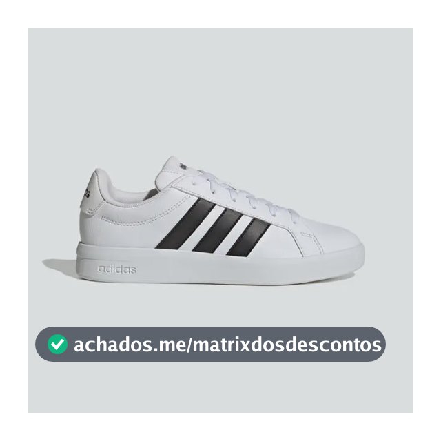 Tênis Feminino Grand Court Base 3.0 adidas Branco E Preto Liso 35 Br