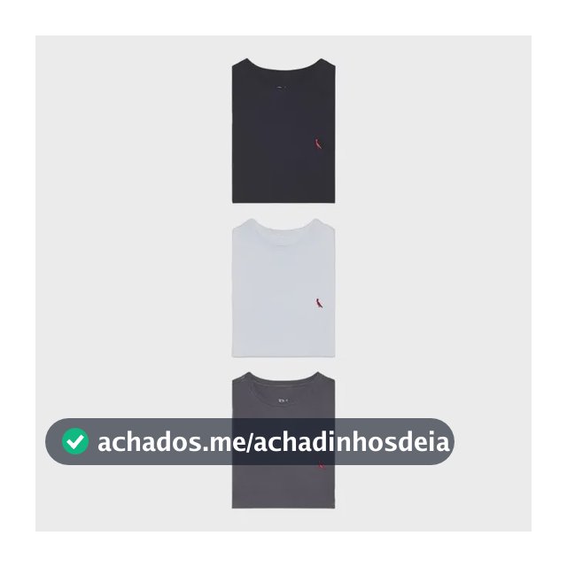 Kit 3 Camisetas Básicas Brasa Pica Pau Bordado Reserva