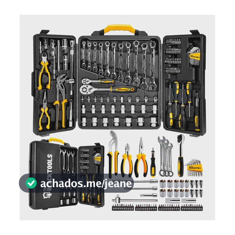 Caixa Jogo De Ferramentas 110 Peças Aço Cromo Vanádio Completo Maleta Para Mecânico Profissional Ttk110 The Black Tools