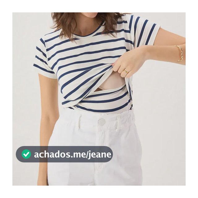 Blusa De Amamentação Com Listras Azul Marinho Tecido Premium