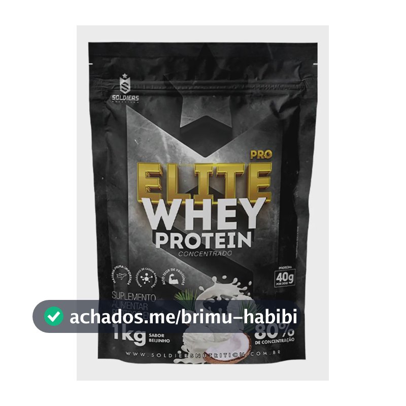 Whey Protein Elite PRO Concentrado 80% Sabor Beijinho 1kg - Soldiers Nutrition