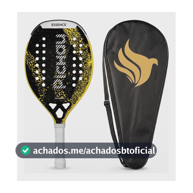 Raquete Beach Tennis Pichau Golden Cove, Carbono 18K, EVA 15, Leve 310 a 320g, Alta Potência e Controle