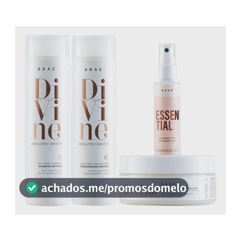 Divine Shampoo + Condicionador + Másc + Mini Essential 200 g- Braé